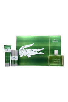Lacoste Essential by Lacoste for Men - 3 Pc Gift Set 4.2oz EDT Spray, 1.6oz Shower Gel, 2.4oz Deodorant Stick