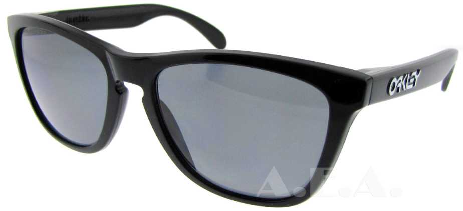 Oakley Frogskins Sunglasses Polished Black/Grey Polarized Lens - Men's
